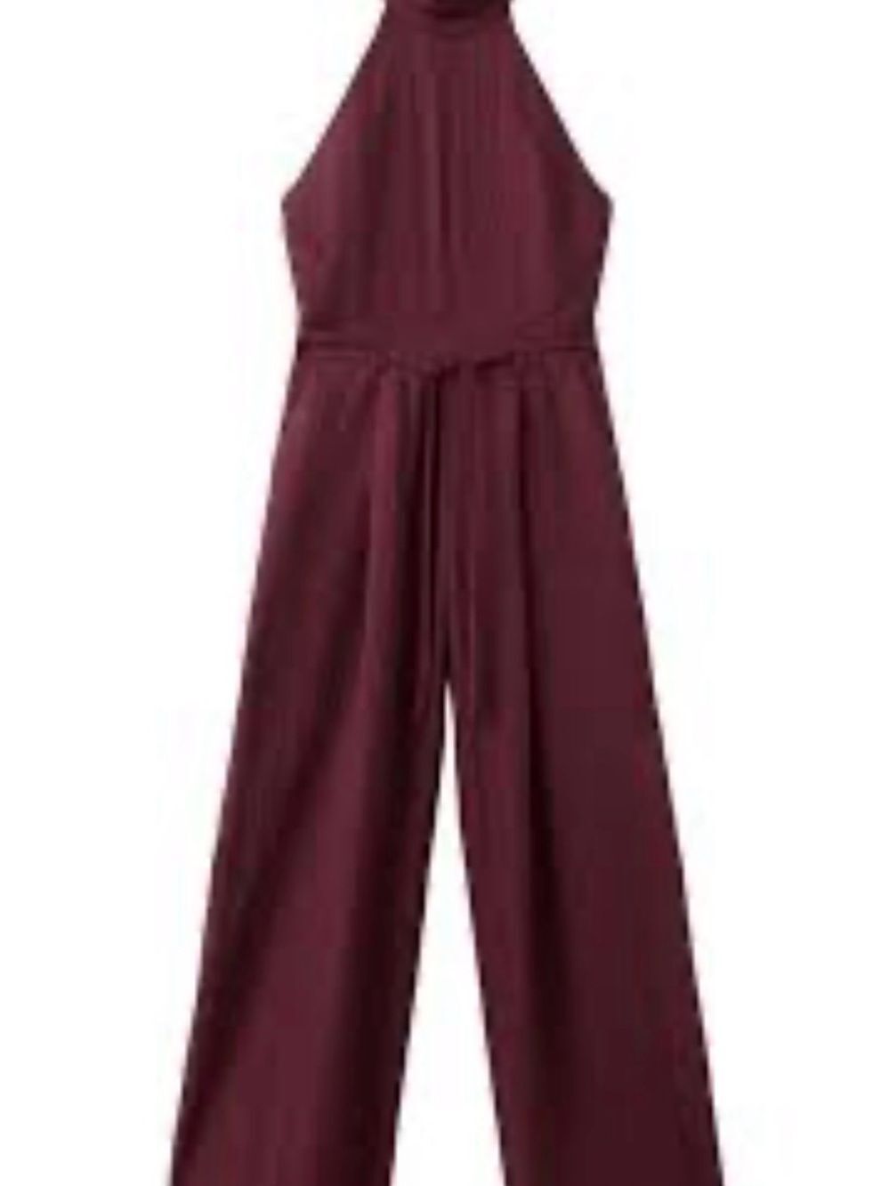 NWTTiana B. Sleeveless Halter Wide-Leg Jumpsuit in Burgundy SZ1X - Picture 3 of 10
